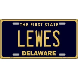 Lewes Delaware License Plate Metal Tin Sign Picture Plaque Art Wall Decor - Picture 1 of 1