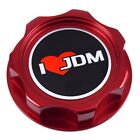 New Red Billet Oil Filler Cap With I Love Jdm Emblem For Honda & Acura