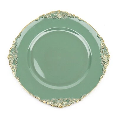 24 piezas 13" Redondo con Borde en Relieve Cargador Platos Boda Mesa Decoraciones Foto 1 de 2