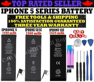 Batterie de remplacement flambant neuve compatible pour iPhone 5 5S 5SE avec outils gratuits - Photo 1 sur 9