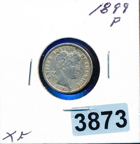 BARBER SILVER DIME - 1899-P - XF - #3873 Cover