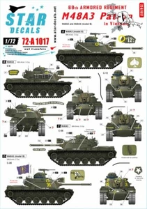 Star Decals 1/72 #72A1017 M48A3 Patton "69th Armored Regiment in Vietnam" - Picture 1 of 3