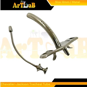 Tracheotomie Obturator und Trachealtubus Set - Größe 6 mm - Metall HNO-Werkzeuge - Bild 1 von 6