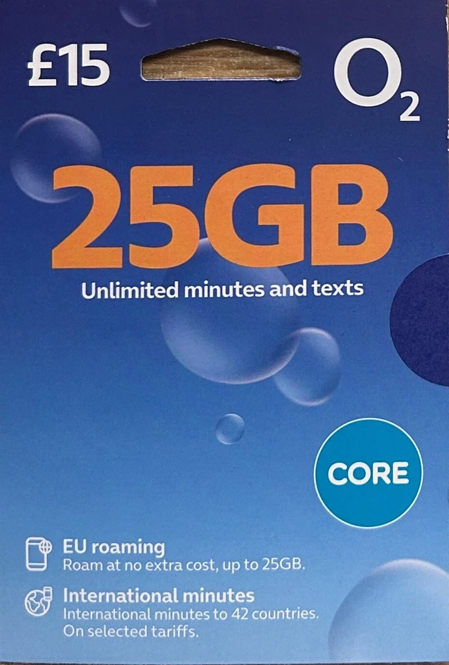 Sim card O2 network pay as you go - confezione ufficiale - Immagine 1 di 1