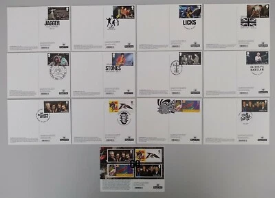 2022 The Rolling Stones PHQ Postcards Set of 13 used 13 different postmarks BACK - Image 1 of 4