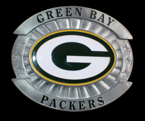 OVERSIZED GREEN BAY PACKERS BELT BUCKLE SISKIYOU PEWTER & ENAMEL NEW Cover