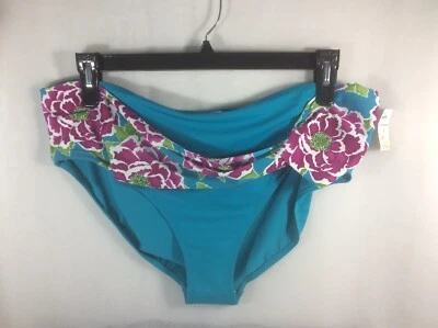 Jaclyn Smith Women's Blue High Waisted Bikini Bottom Swimwear Size 18 $22 Value - Image 1 of 4