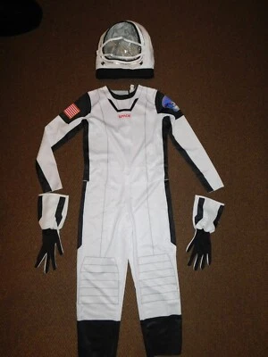 Juvenil Talla MED 48" DISFRAZ ESPACIAL ASTRONAUTA Mono Casco Guantes Halloween Foto 1 de 4