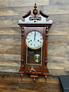 Vintage Kassel Wall Clock  31 Day Chime in used condition, KEY INCLUDED