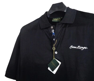Camisa polo golfista Bobby Jones Collection Beau Rivage XL preta pouco transparente - Imagem 1 de 4