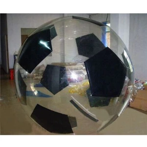 KA 2M Wasserlaufrolle aufblasbarer Reißverschluss Zorbing Ball schwarz Fußballstil - Bild 1 von 1