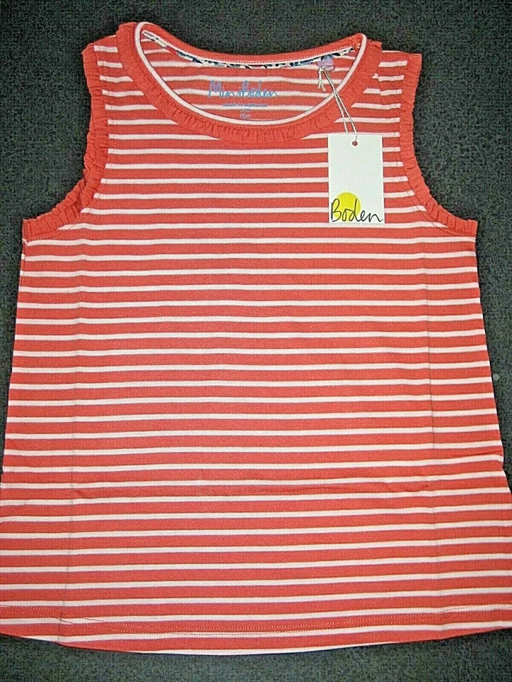 BODEN Red Striped Tank NWT Girls 5/6Y - Image 1 of 1