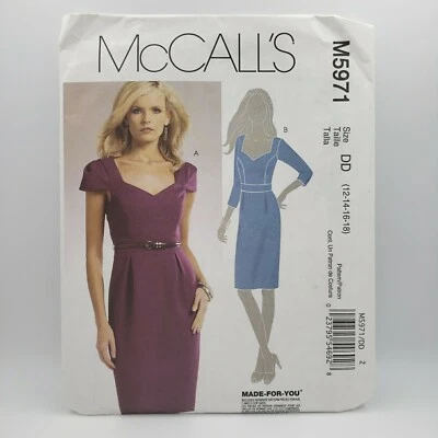McCall's 5971 Misses Pleated Skirt Fitted Dress Pattern Size 12-18 Uncut - Image 1 of 4