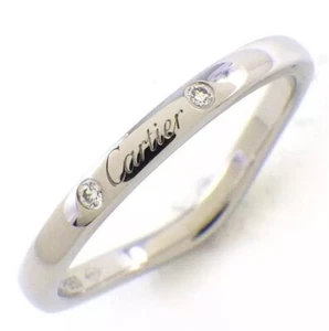 CARTIER Ballerina (Ballerine) Platinum Diamond Wedding Band - Size US 3.5 - Picture 1 of 11