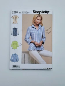 Simplicity 8297 Muster Shirt Bluse Top Knopfleiste Größe 6-14 ungeschnitten - Bild 1 von 6