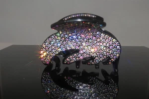 New Gorgeous embroidered Hair Clip Claw w Shinny Crystals Hair Accessories - Picture 1 of 11