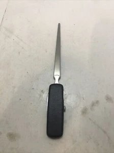 Vintage Letter Opener Tool Knife Scissors Stainless Steel Japan Leather Handle - Picture 1 of 6