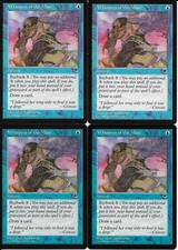 MTG: WHISPERS OF THE MUSE Tempest UNCOMMON; played, Excellent condition x4