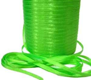 1/8" / 3.5mm (near 4mm)  wide 20-300y Acid Green Satin Ribbon Double Faced S39 - Picture 1 of 8