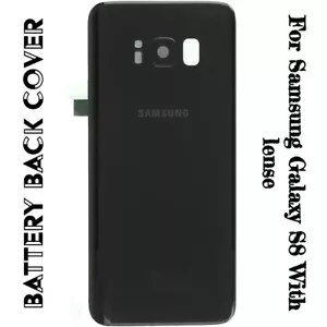 Rear Back Battery Cover for Samsung Galaxy S8 with Camera LENS Panel, BLACK - Picture 1 of 1