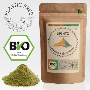 500g Bio Kurkuma + Gerstengras Pulver Curcuma Gelbwurz vegan | Plastikfrei - Bild 1 von 8