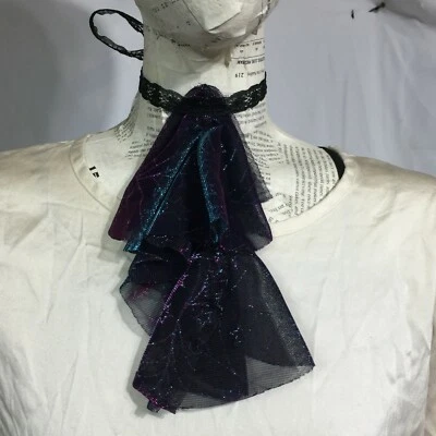 Corbata Jabot púrpura transparente femenina COLLAR Lolita Victorian Geechlark 314 Foto 1 de 4