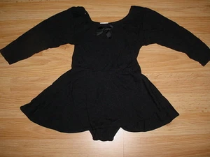 Costume da pattinaggio pattinaggio bambina ginnastica-danza-camminata-nero manica lunga-vestito-6-6x - Foto 1 di 1