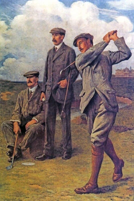 THE GREAT TRIUMVIRATE USA WORLD GOLF HISTORY SPORT MEN GAME VINTAGE POSTER REPRO - Image 1 of 3