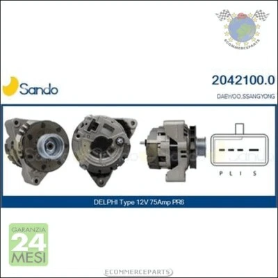 Alternatore Sando per DAEWOO KORANDO REXTON MUSSO SSANGYONG - Immagine 1 di 3