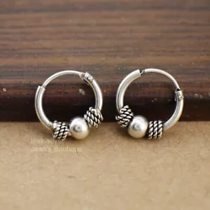 Orecchini Piccolo Cerchio Infinito Elica Tragus Argento Sterling Ossidato Bali A1730-C - Foto 1 di 3