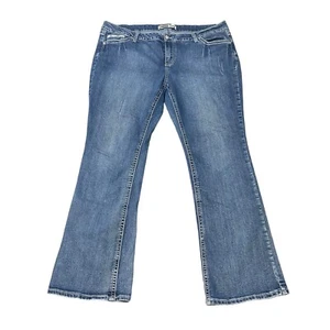 Zanadi Damen Washed Denim Jeans Flare Leg Bell Bottom Strass Y2K Größe 20W - Bild 1 von 6