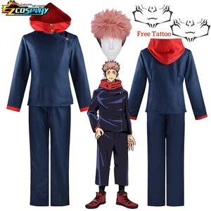 Itadori Yuji Cosplay Costume Jujutsu Kaisen Wig Jacket Pants Uniform Outfit - Picture 1 of 14