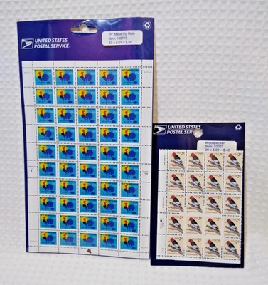 Red-Headed Woodpecker 1996 2¢ Stamp Rooster The "H" Rate Make-up Stamp 1¢ 1998 - Image 1 of 4