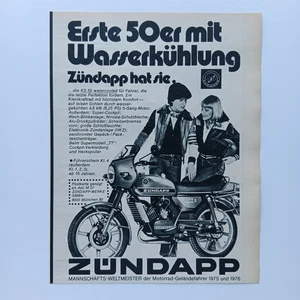 1977 Zündapp 50er Wasserkühlung Roller Werbung Werbeanzeige Reklame - Picture 1 of 1