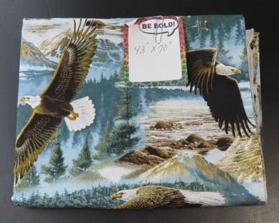 David Texiles 100% Cotton Flying Eagles & Landscape 43"x70" Crafting Fabric - Image 1 of 4