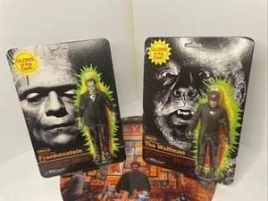 Universal Monsters Retro Frankenstein & Wolfman Glow In The Dark Figures Lot - Picture 1 of 6
