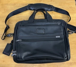 Tumi Alpha 3 Laptop Schwarz Leder - Organizer Portfolio Brief Berkley Edition - Bild 1 von 13
