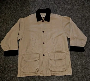 Vintage Herren Eddie Bauer Chore Barn Jacke Medium Kaki Feldarbeit Mantel  - Bild 1 von 19