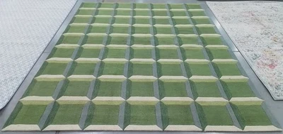 Зеленый/бежевый пятнистый ковер на спину 8 футов 0 дюймов x 10 футов 0 дюймов, сниженная цена 1172791923 GRE101Y-8 - Изображение 1 из 4