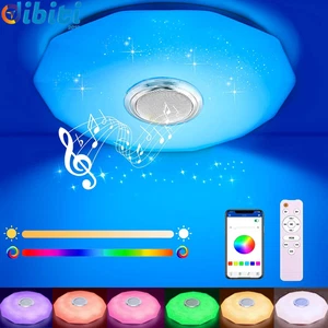 Plafoniera LED Con Altoparlante Bluetooth, Ø28Cm, Cambio Colore RGB Dimmerabile, - Foto 1 di 11