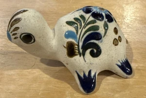 Tonala messicana dipinta a mano firmata RS Messico colorata tartaruga tartaruga ceramica - Foto 1 di 5