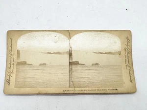 ANTIQUE UNDERWOOD STEREOVIEW CARD AMERICAN FALLS NIAGARA MAID OF THE MIST BOAT - Picture 1 of 9