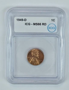1949-D Lincoln Wheat Cent MS66 RD ICG *2266 - Picture 1 of 5