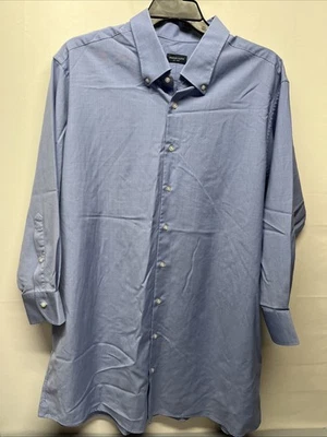 Camisa de vestir Brad Proper Cloth para hombre 100 % lana merino azul rojo 20/32,5 Foto 1 de 4