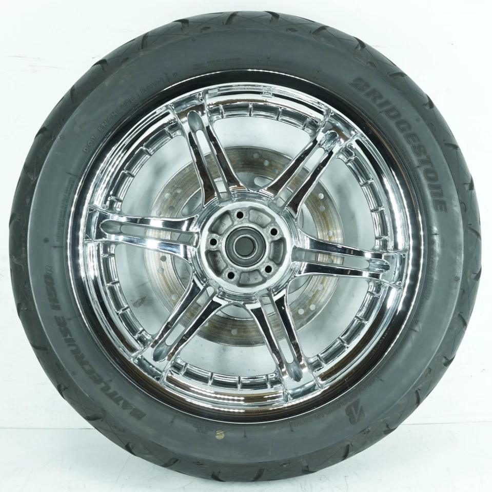 08 Harley Dyna Wide Glide Rear Wheel Rim Tire Chrome Slotted 180/60B17 75V 1330 - Bild 1 von 4