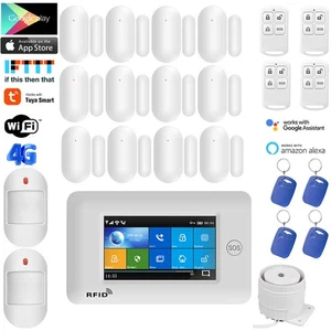 E38 WiFi+4G SMS Wireless Touch Keypad Home Security Alarm System+Tuya APP+Alexa - Picture 1 of 22