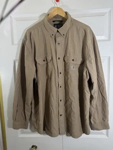 Carhartt  loose fit outdoor workwear Mens  Shirt Size 2XL  all cotton brown - Bild 1 von 6