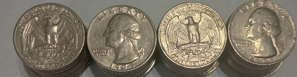 1979 P  Washington Quarter Roll Circulated (40 Total Coins!) - Image 1 of 1