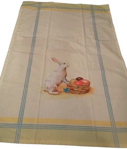 Williams Sonoma Easter Tea Towel Vintage Bunny Rabbit Cotton Kitchen Decor - Picture 1 of 10