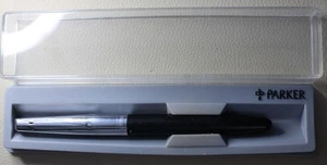 *  BOXED PARKER  "PLATIGNUM"  INK PEN  AS IMAGED BLACK - Picture 1 of 8